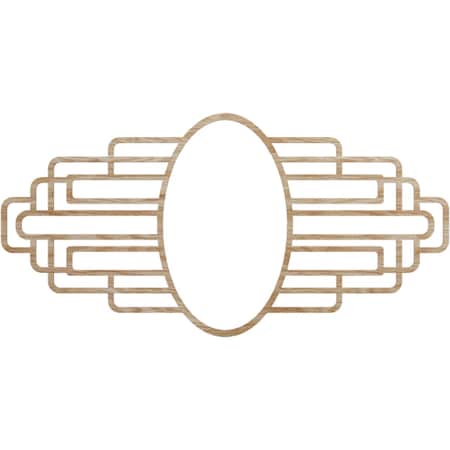Ekena Millwork Elizabeth Wood Fretwork Pierced Ceiling Medallion, Red Oak, 38"W x 19"H x 10 1/2"IW x 18"IH x 1/4"T CMWP38X19X0250EBRO